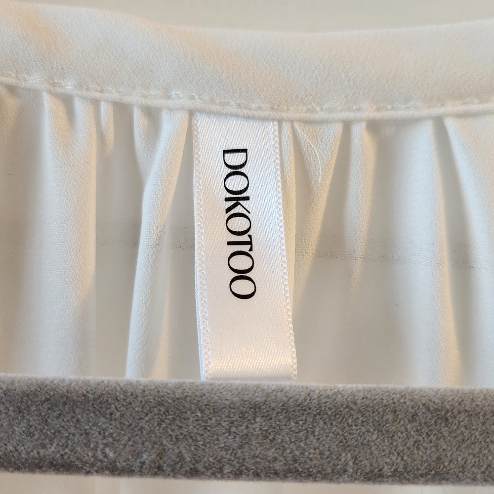 Anthropologie DOKOTOO Romantic White Peasant Blouse XL Cottagecore Boho Top - Picture 3 of 7